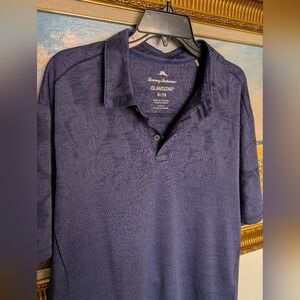 Tommy Bahama Navy Textured IslandZone Polo